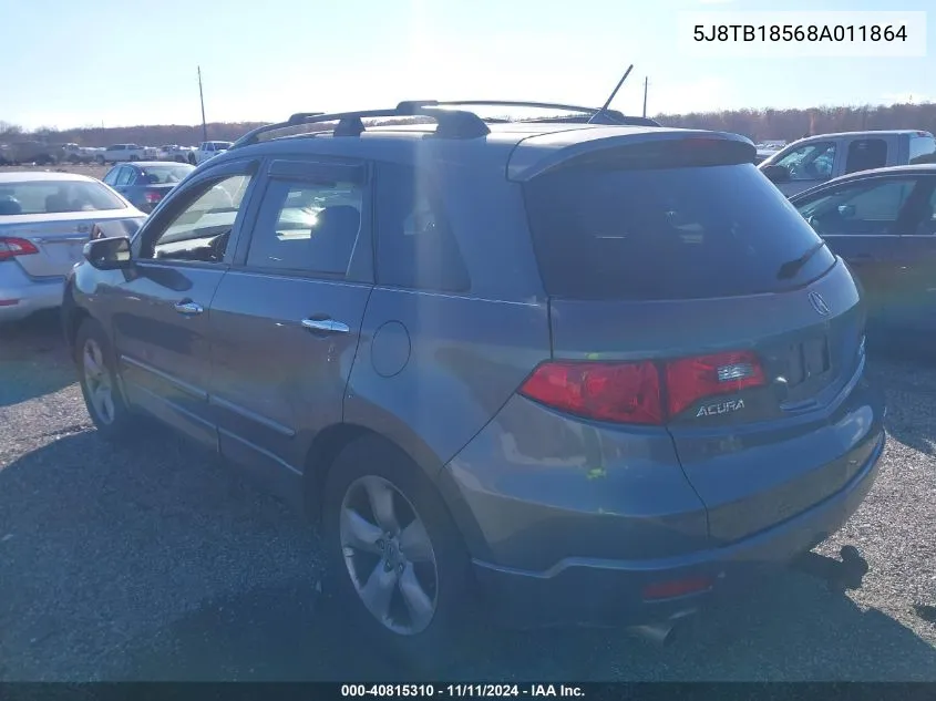 2008 Acura Rdx VIN: 5J8TB18568A011864 Lot: 40815310