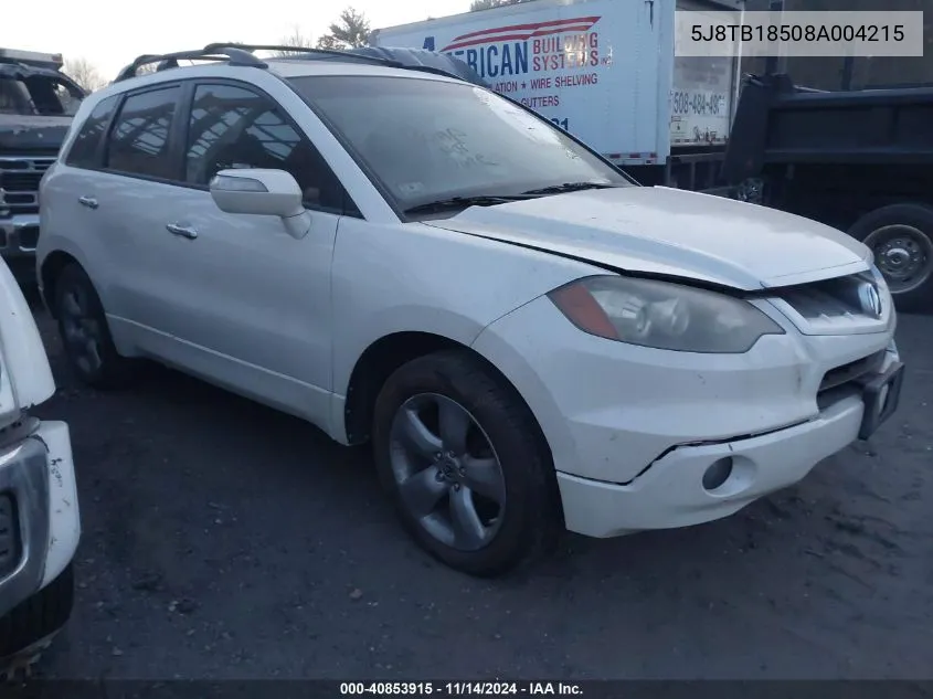 2008 Acura Rdx Tech Pkg VIN: 5J8TB18508A004215 Lot: 40853915