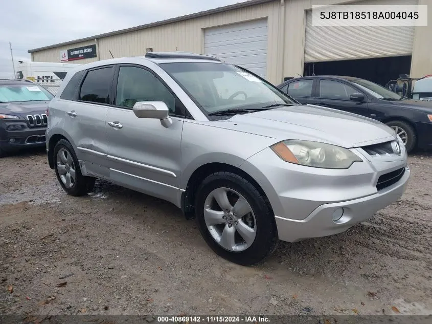 2008 Acura Rdx VIN: 5J8TB18518A004045 Lot: 40869142