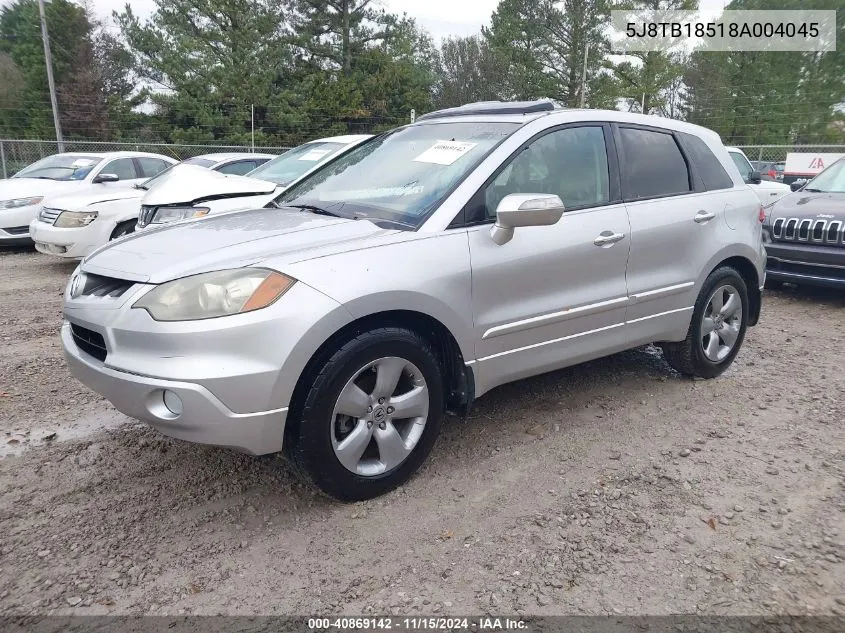 2008 Acura Rdx VIN: 5J8TB18518A004045 Lot: 40869142