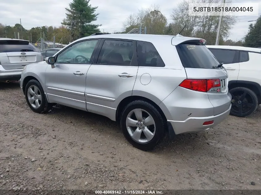 2008 Acura Rdx VIN: 5J8TB18518A004045 Lot: 40869142