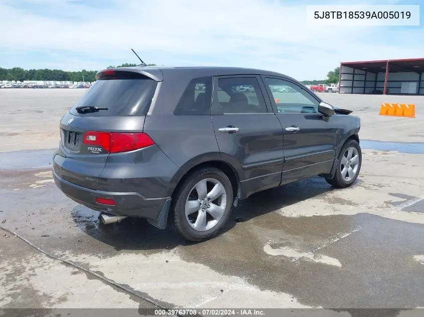 2009 Acura Rdx VIN: 5J8TB18539A005019 Lot: 39763708