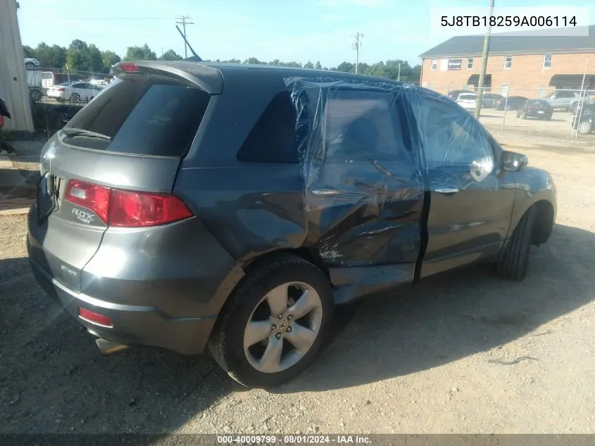 2009 Acura Rdx VIN: 5J8TB18259A006114 Lot: 40009799