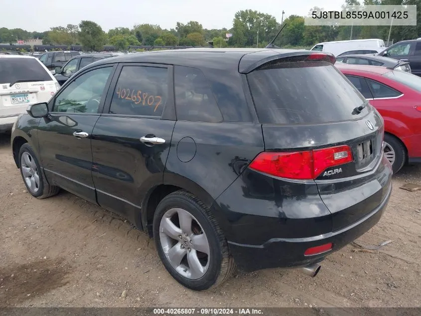 2009 Acura Rdx VIN: 5J8TBL8559A001425 Lot: 40265807