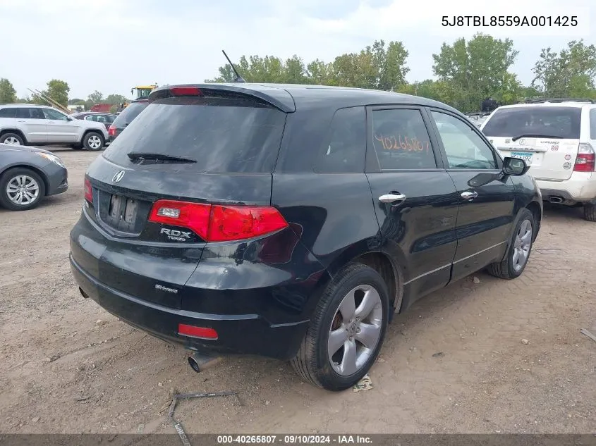 2009 Acura Rdx VIN: 5J8TBL8559A001425 Lot: 40265807