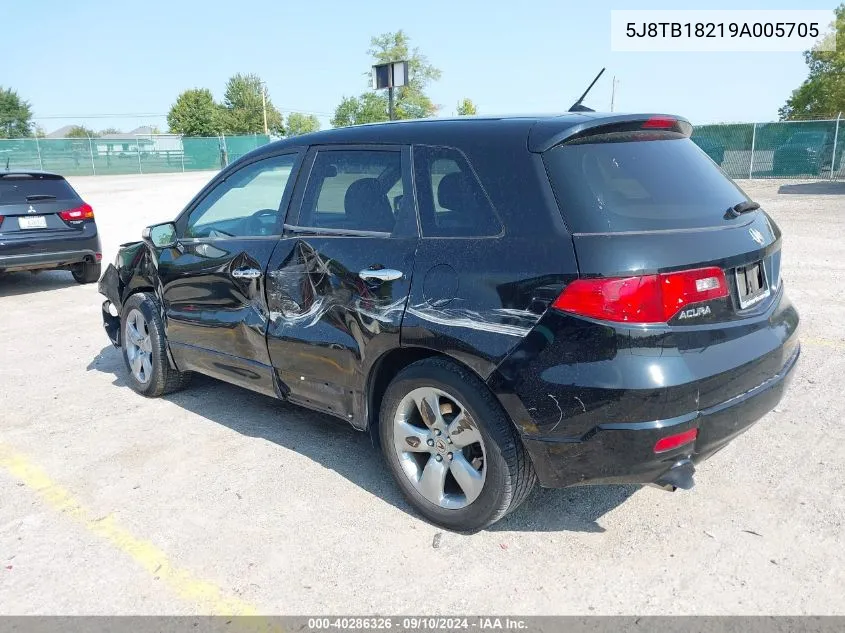 2009 Acura Rdx VIN: 5J8TB18219A005705 Lot: 40286326