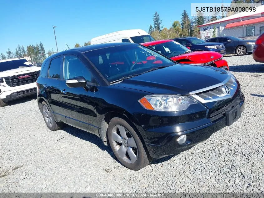 2009 Acura Rdx VIN: 5J8TB18579A008098 Lot: 40483988