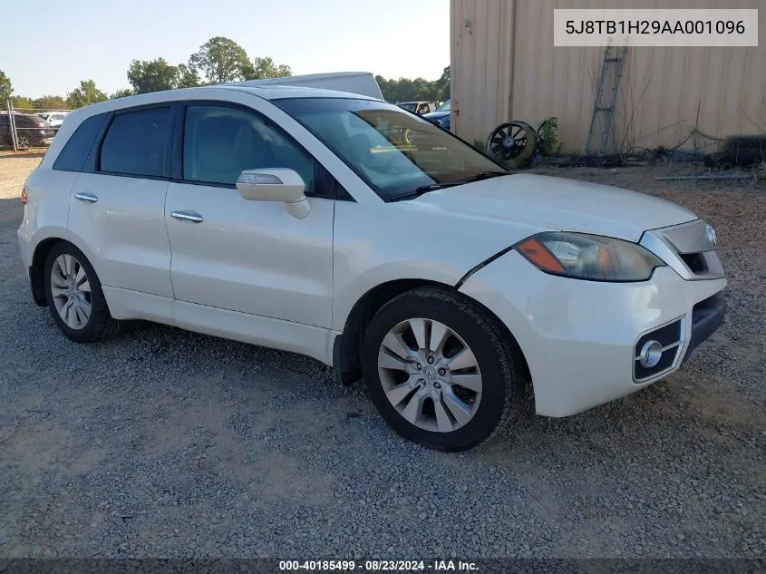 2010 Acura Rdx VIN: 5J8TB1H29AA001096 Lot: 40185499