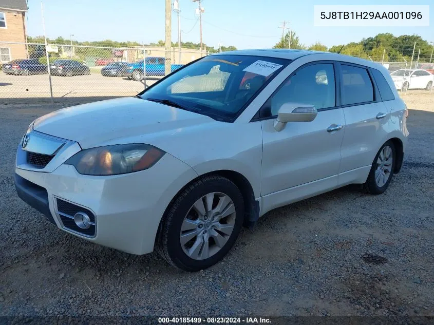 2010 Acura Rdx VIN: 5J8TB1H29AA001096 Lot: 40185499