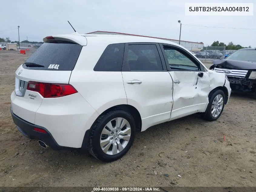 5J8TB2H52AA004812 2010 Acura Rdx