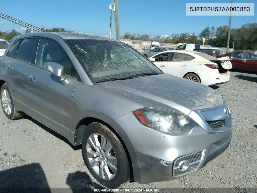 2010 Acura Rdx Tech Pkg VIN: 5J8TB2H57AA000853 Lot: 40540900