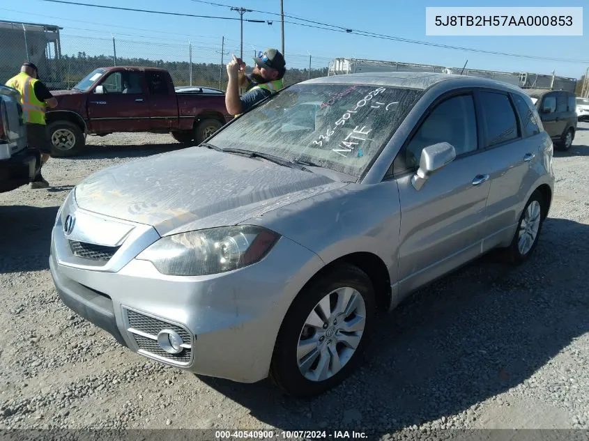 2010 Acura Rdx Tech Pkg VIN: 5J8TB2H57AA000853 Lot: 40540900