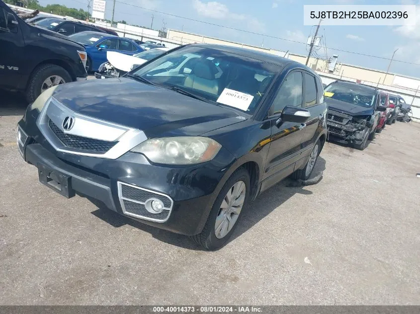 2011 Acura Rdx VIN: 5J8TB2H25BA002396 Lot: 40014373