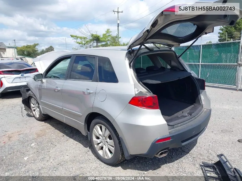 5J8TB1H55BA002743 2011 Acura Rdx