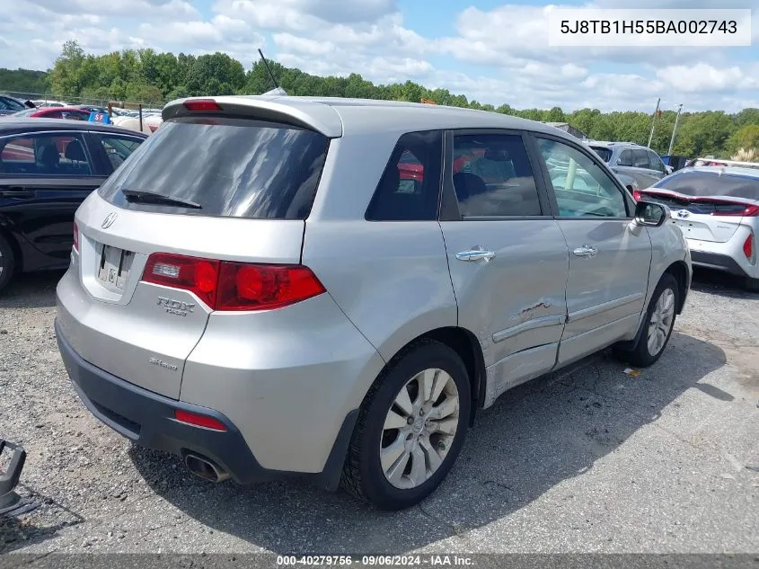 5J8TB1H55BA002743 2011 Acura Rdx