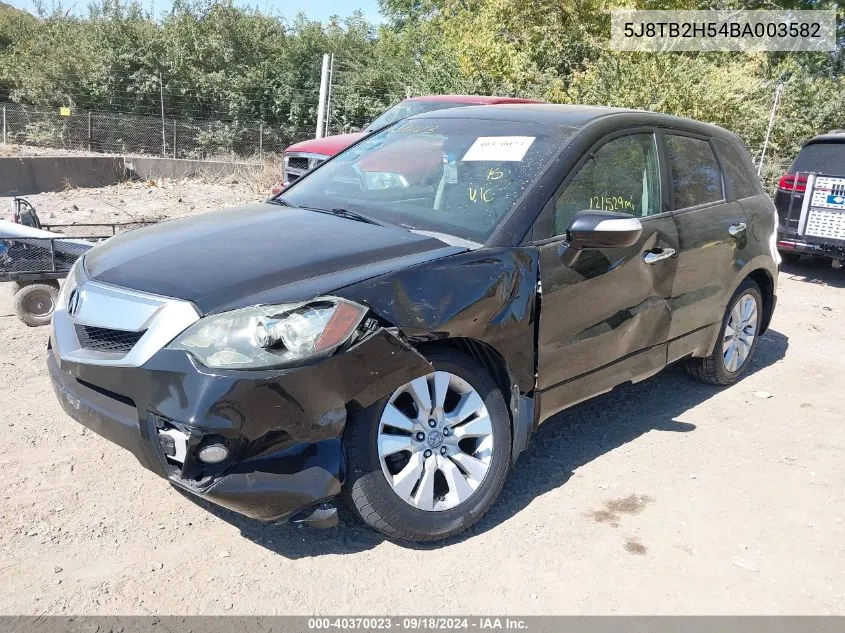 2011 Acura Rdx VIN: 5J8TB2H54BA003582 Lot: 40370023