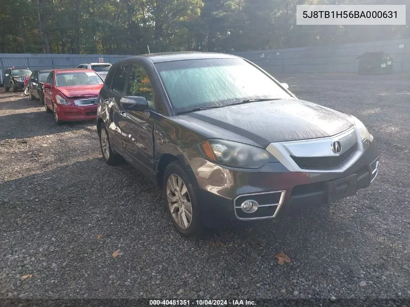 2011 Acura Rdx VIN: 5J8TB1H56BA000631 Lot: 40481351