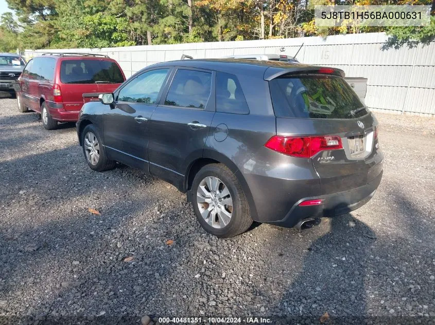 2011 Acura Rdx VIN: 5J8TB1H56BA000631 Lot: 40481351