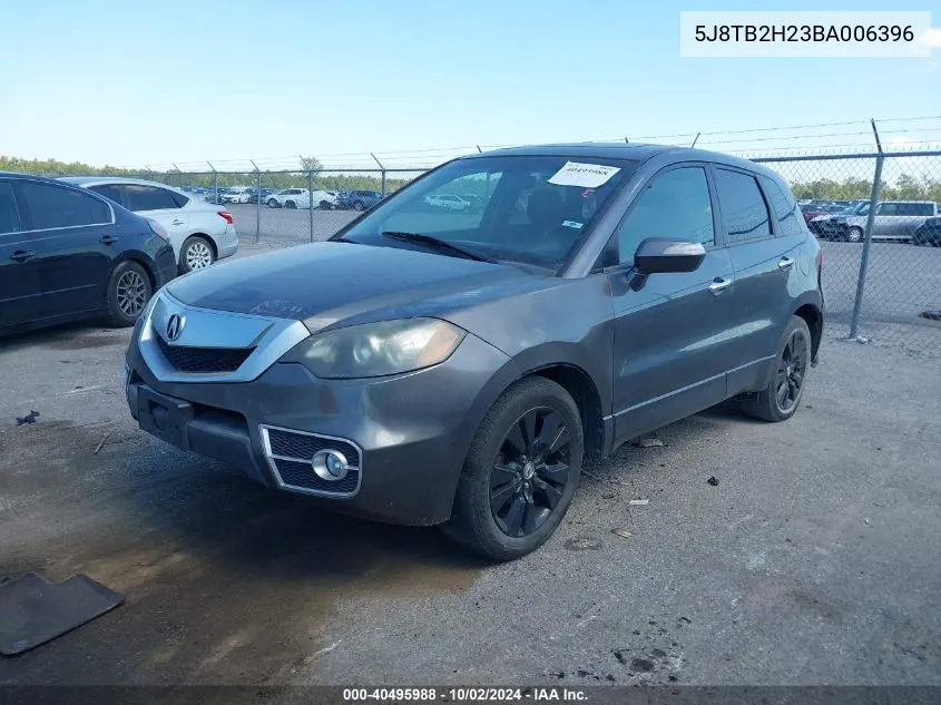 2011 Acura Rdx VIN: 5J8TB2H23BA006396 Lot: 40495988