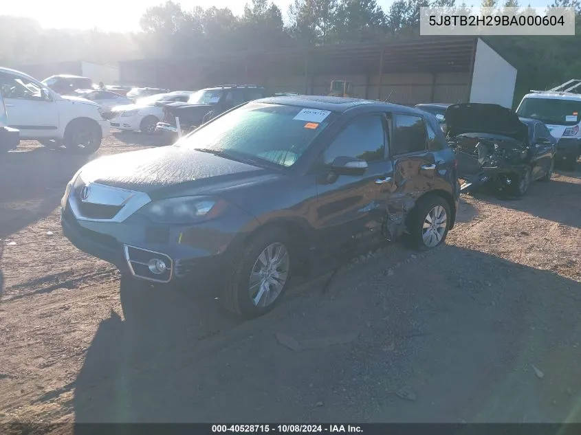 2011 Acura Rdx VIN: 5J8TB2H29BA000604 Lot: 40528715