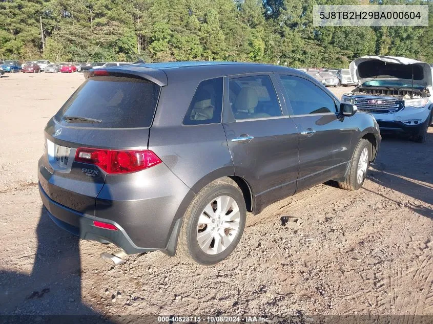 2011 Acura Rdx VIN: 5J8TB2H29BA000604 Lot: 40528715