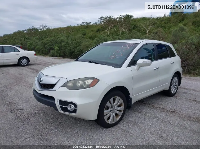 2011 Acura Rdx VIN: 5J8TB1H22BA001099 Lot: 40532184