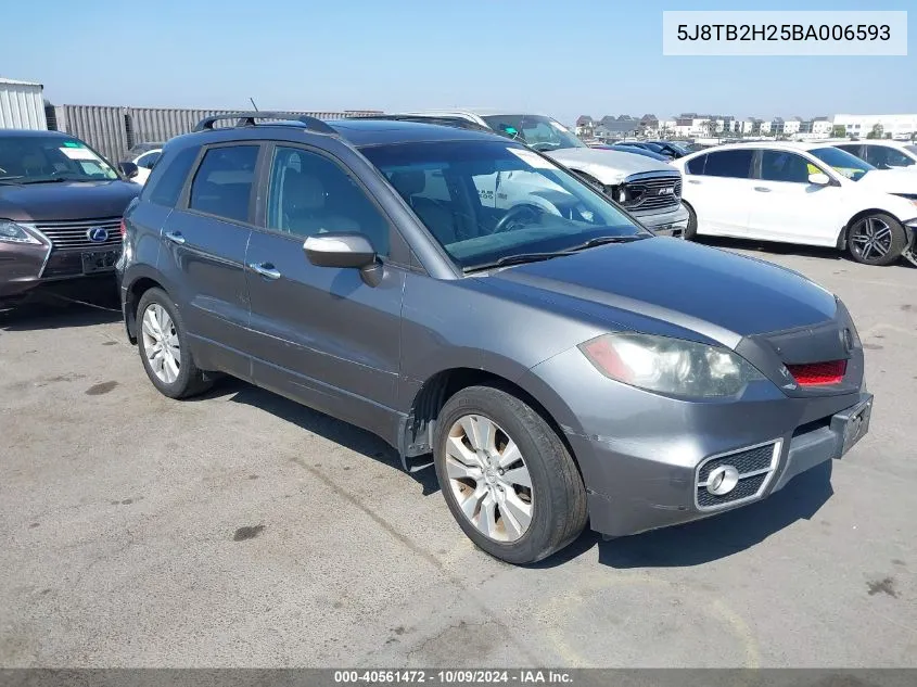 2011 Acura Rdx VIN: 5J8TB2H25BA006593 Lot: 40561472