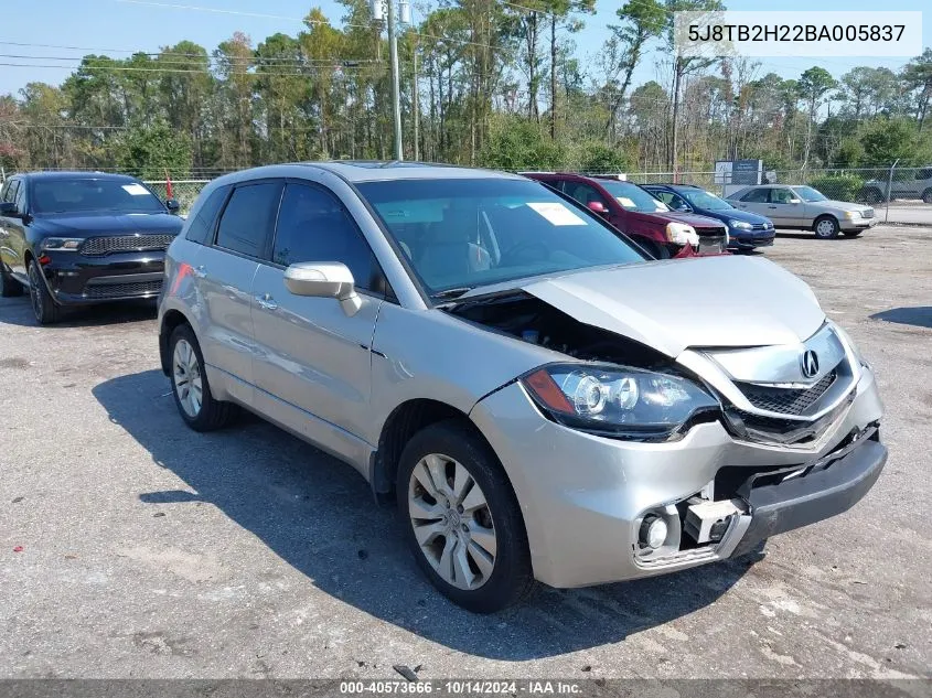 2011 Acura Rdx VIN: 5J8TB2H22BA005837 Lot: 40573666