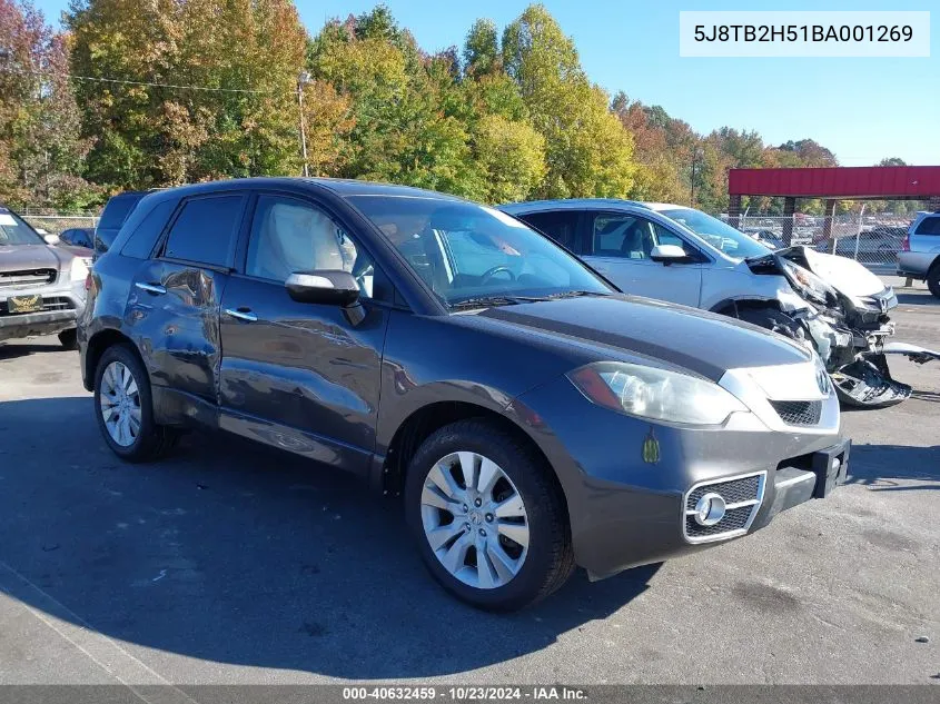 2011 Acura Rdx VIN: 5J8TB2H51BA001269 Lot: 40632459