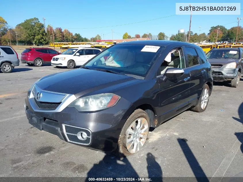 2011 Acura Rdx VIN: 5J8TB2H51BA001269 Lot: 40632459