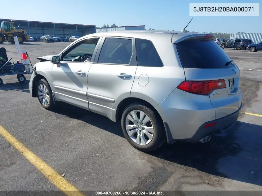 5J8TB2H20BA000071 2011 Acura Rdx