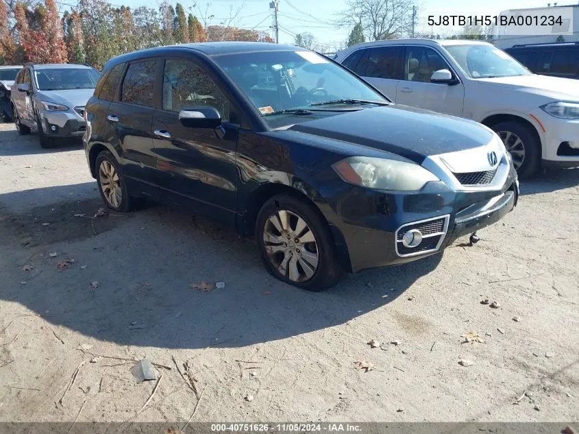 2011 Acura Rdx VIN: 5J8TB1H51BA001234 Lot: 40751626