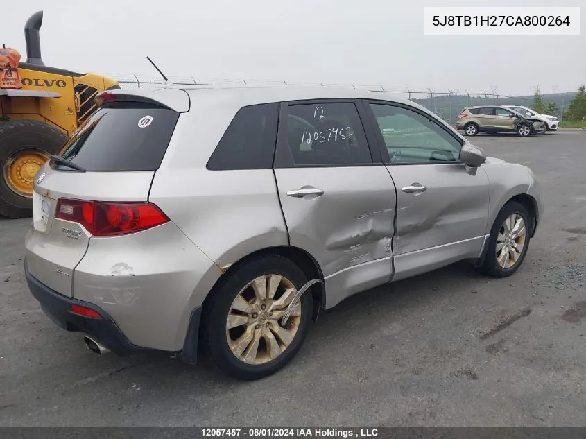 5J8TB1H27CA800264 2012 Acura Rdx