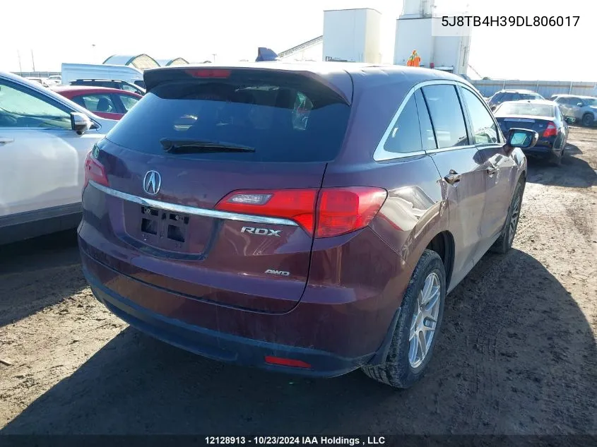 2013 Acura Rdx VIN: 5J8TB4H39DL806017 Lot: 12128913