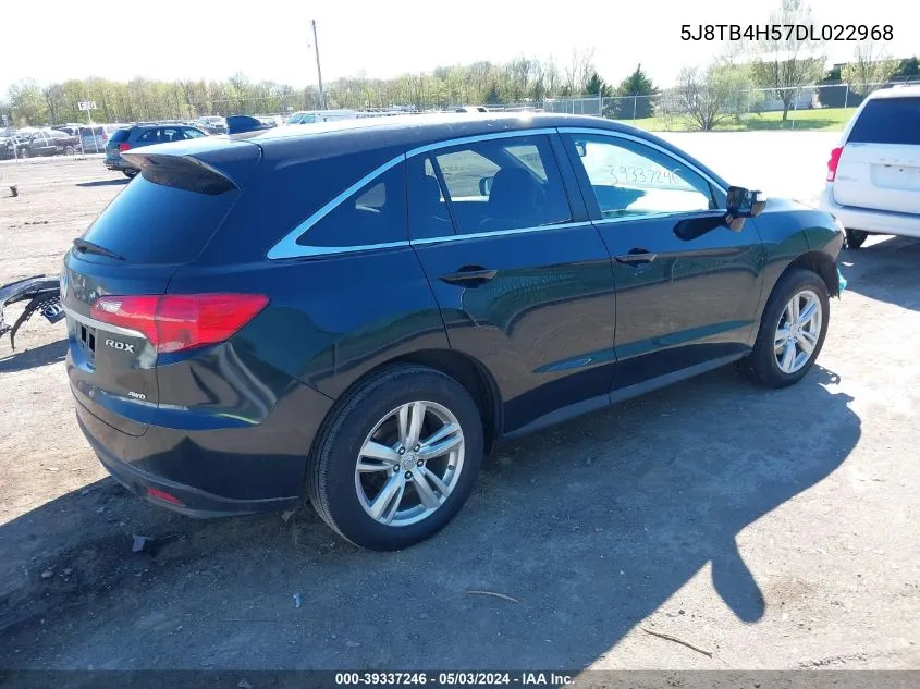 2013 Acura Rdx VIN: 5J8TB4H57DL022968 Lot: 39337246