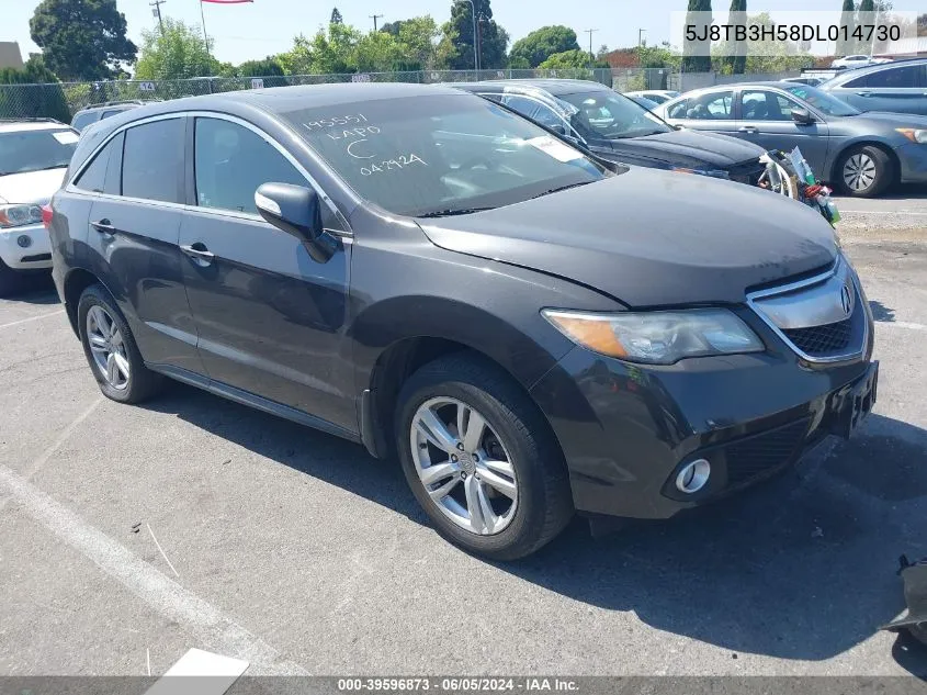 2013 Acura Rdx VIN: 5J8TB3H58DL014730 Lot: 39596873