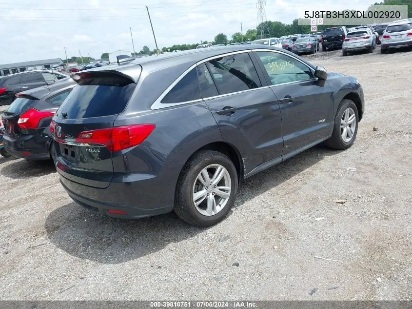 5J8TB3H3XDL002920 2013 Acura Rdx