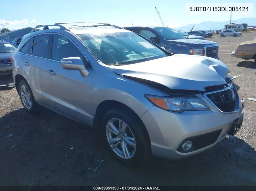 2013 Acura Rdx VIN: 5J8TB4H53DL005424 Lot: 39951390