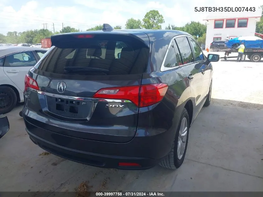 2013 Acura Rdx VIN: 5J8TB3H35DL007443 Lot: 39997758