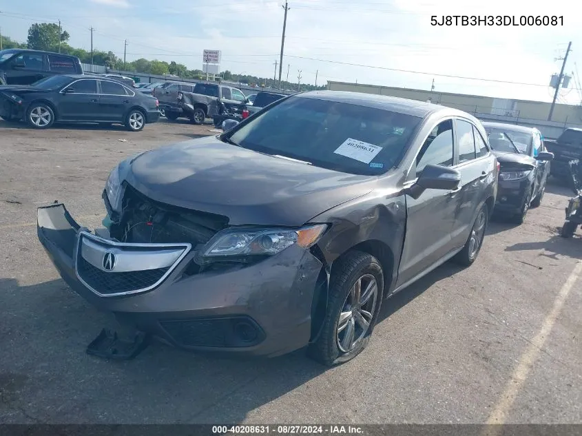 2013 Acura Rdx VIN: 5J8TB3H33DL006081 Lot: 40208631