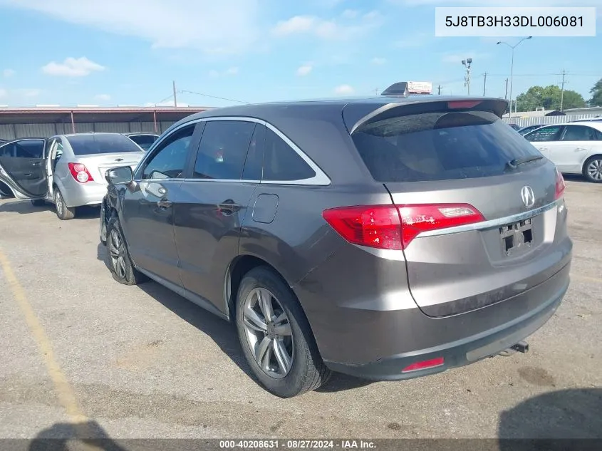 2013 Acura Rdx VIN: 5J8TB3H33DL006081 Lot: 40208631