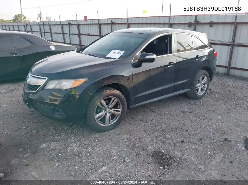 2013 Acura Rdx VIN: 5J8TB3H39DL019188 Lot: 40407204