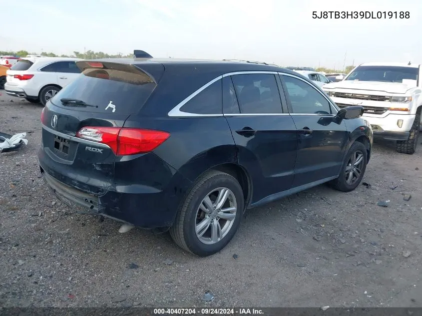 2013 Acura Rdx VIN: 5J8TB3H39DL019188 Lot: 40407204