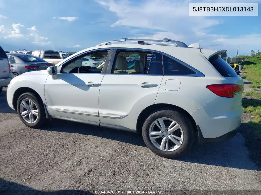 2013 Acura Rdx VIN: 5J8TB3H5XDL013143 Lot: 40476501