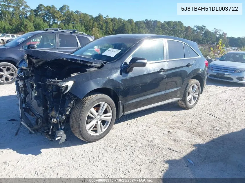 2013 Acura Rdx VIN: 5J8TB4H51DL003722 Lot: 40686973