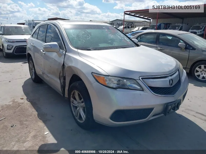 2013 Acura Rdx VIN: 5J8TB3H31DL005169 Lot: 40688986