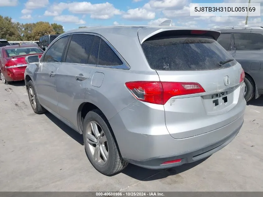 2013 Acura Rdx VIN: 5J8TB3H31DL005169 Lot: 40688986