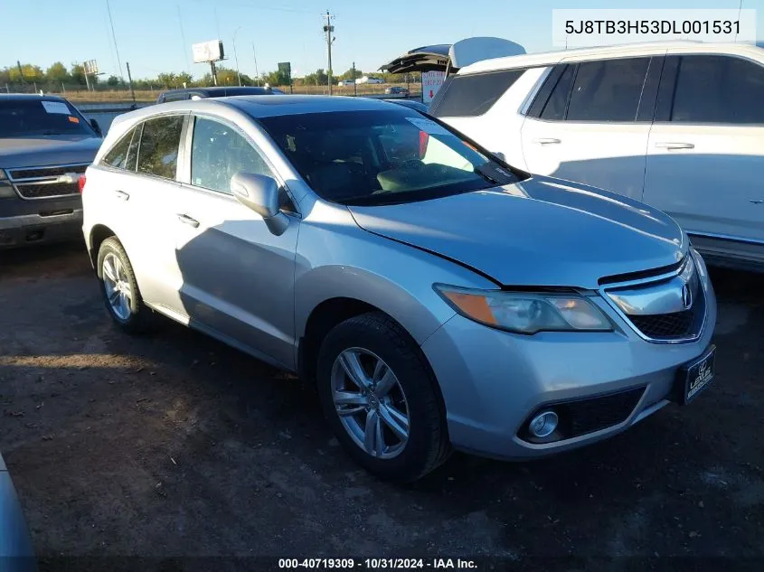 2013 Acura Rdx VIN: 5J8TB3H53DL001531 Lot: 40719309