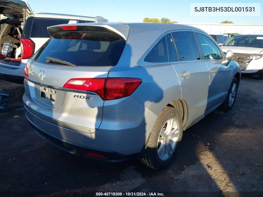 2013 Acura Rdx VIN: 5J8TB3H53DL001531 Lot: 40719309