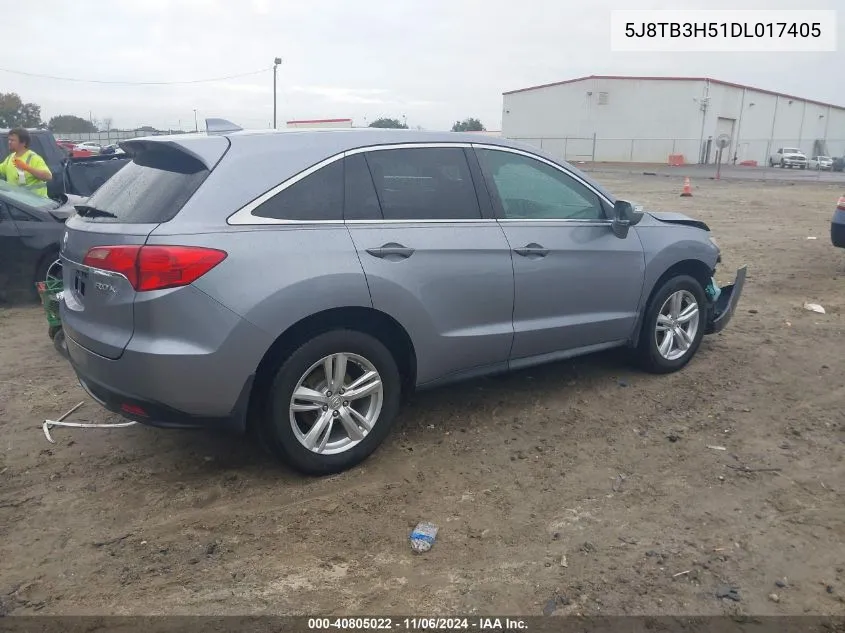 2013 Acura Rdx VIN: 5J8TB3H51DL017405 Lot: 40805022